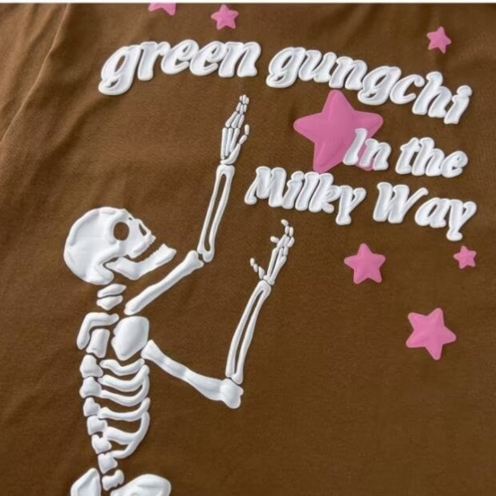 Skeleton Stars Foam Letter T-shirt