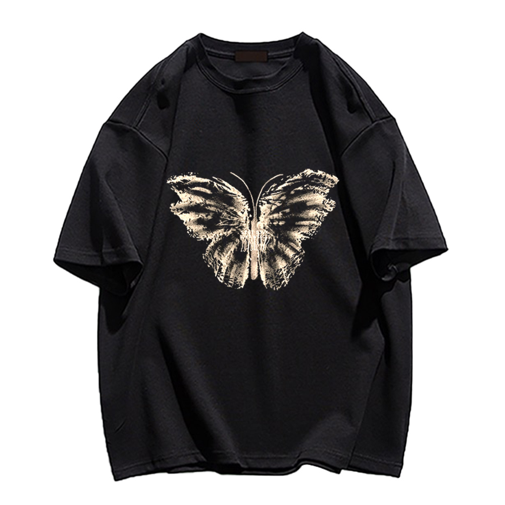 Casual Cotton Butterfly T-shirt