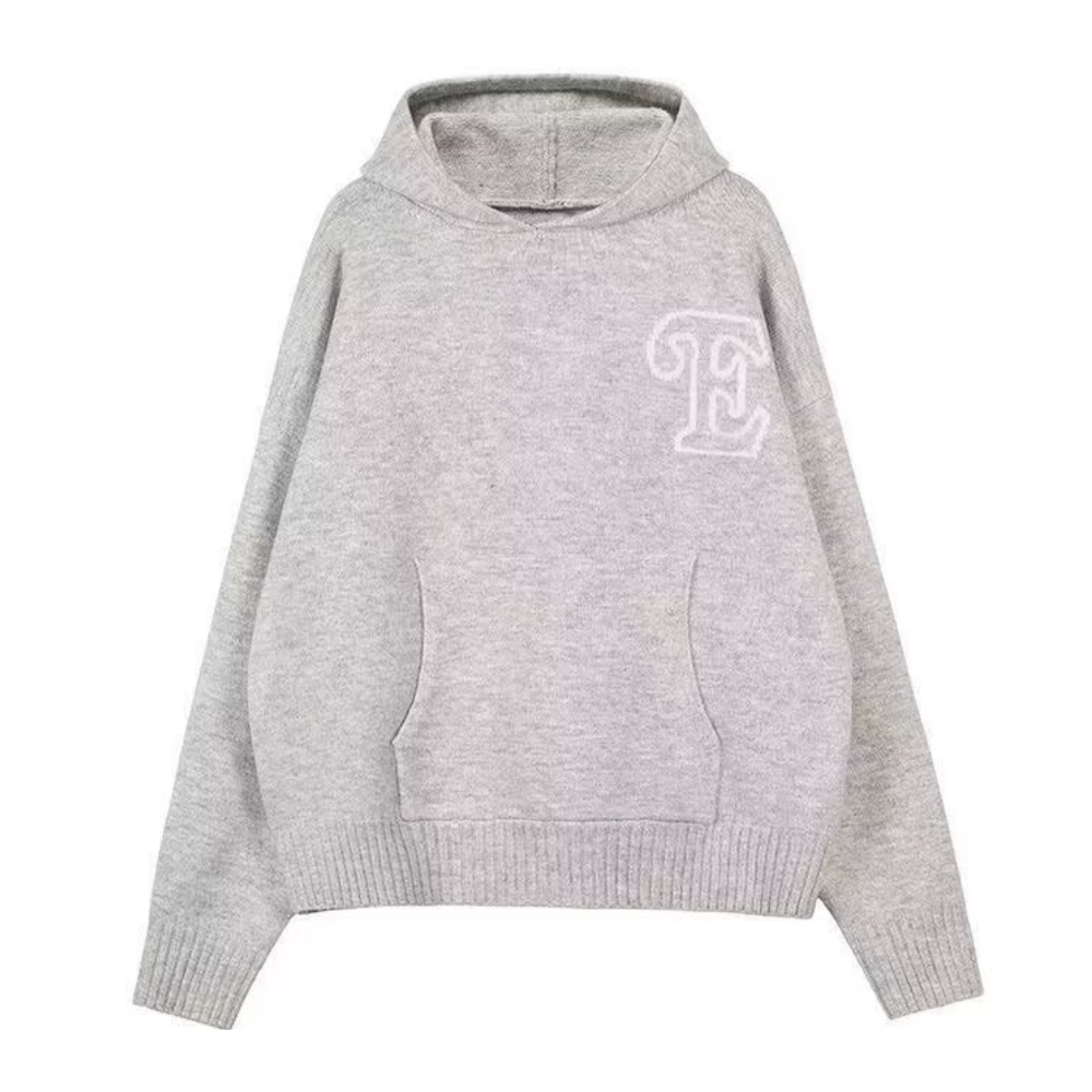Womens Casual Solid Color Hooded Sweater