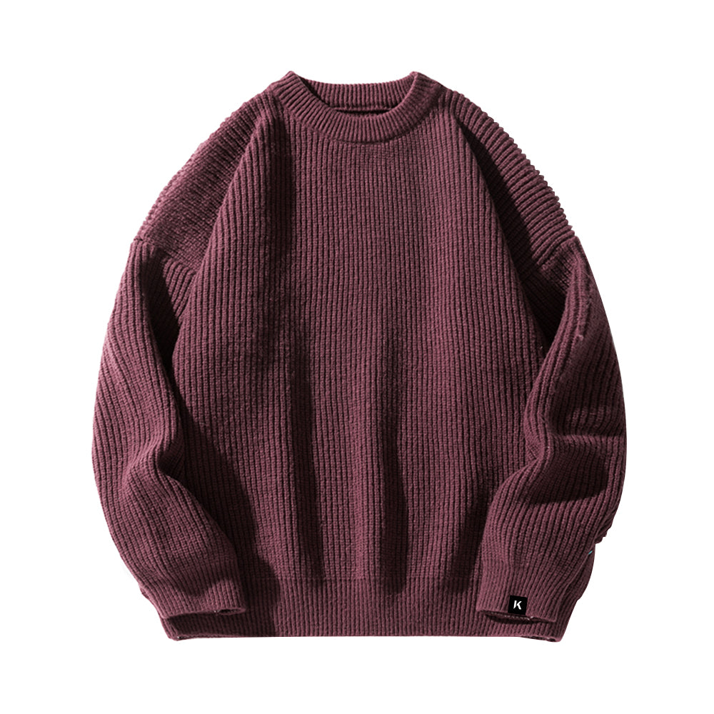 Japanese Thick Needle Pit Texture Solid Color Sweater
