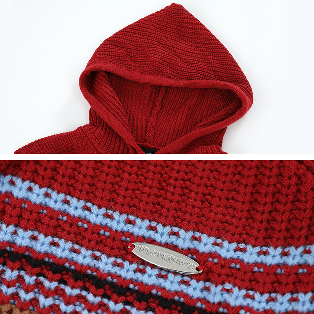 Preppy Striped Hooded Hoodies