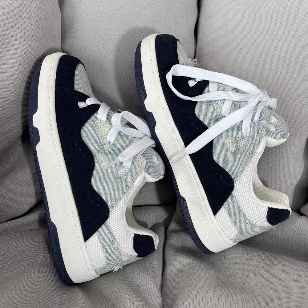 Street Denim Distressed Sneakers