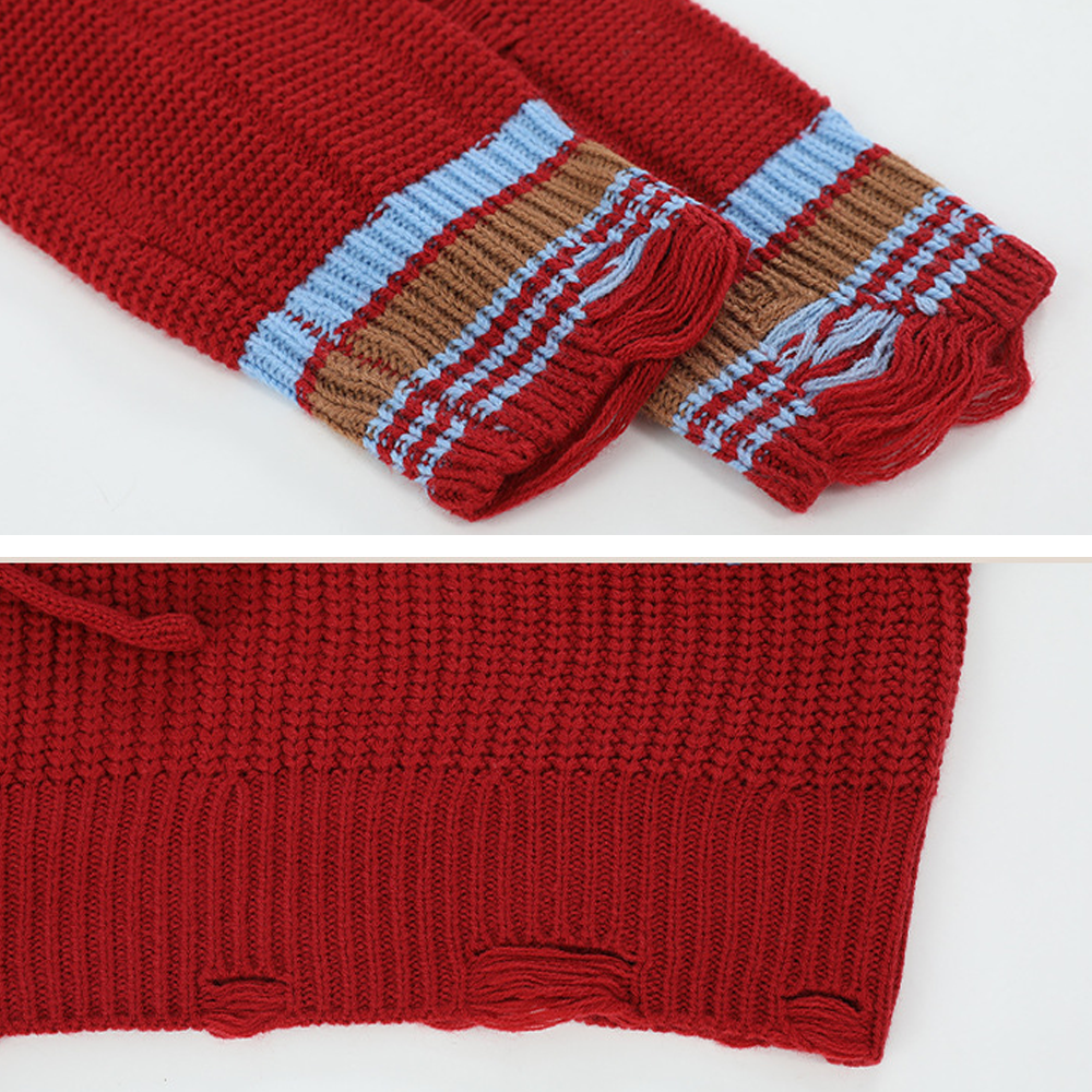 Preppy Striped Hooded Hoodies