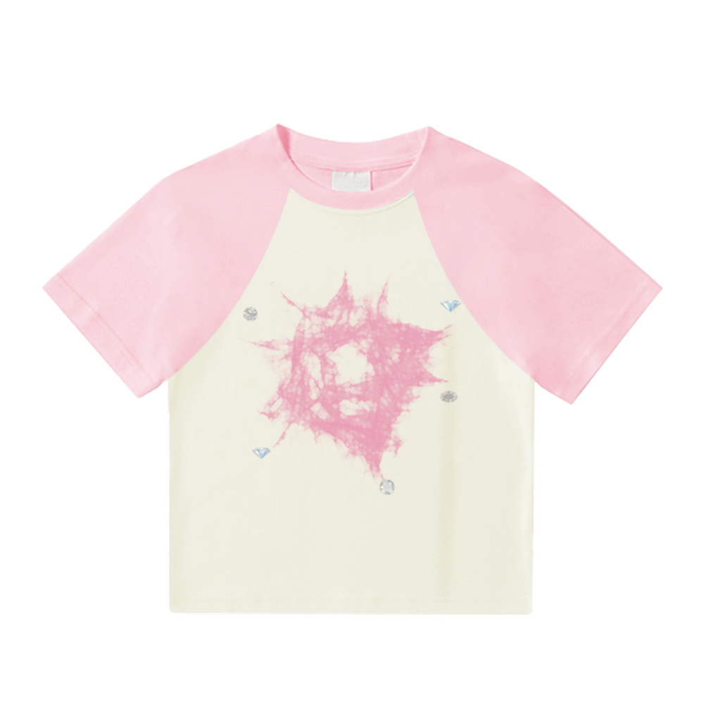 Women's Short Diamond Print T-Shirt