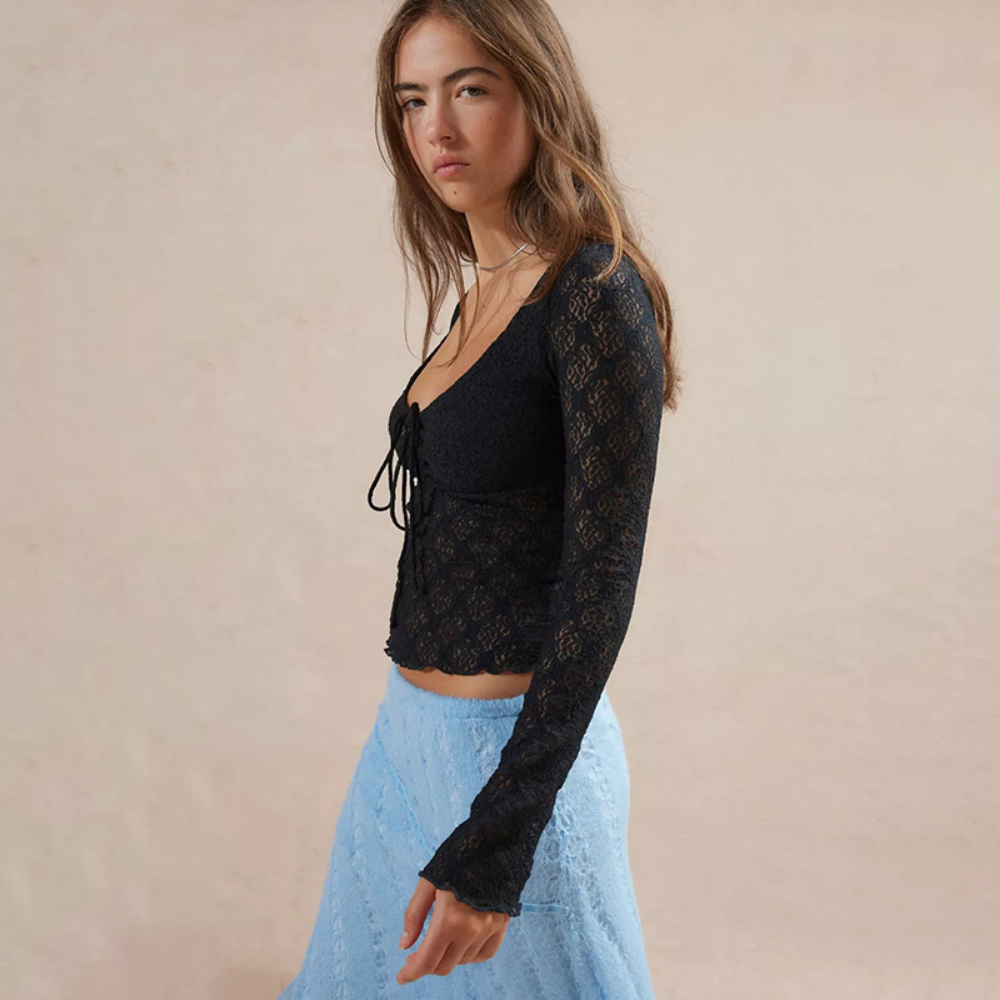 Women's Lace Jacquard Long Sleeve