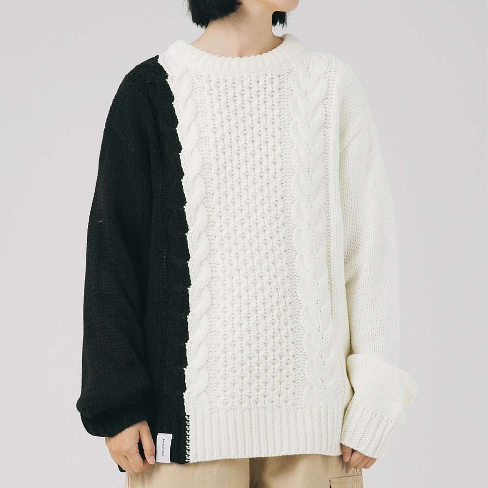 Colorblock Twist Knit Sweater