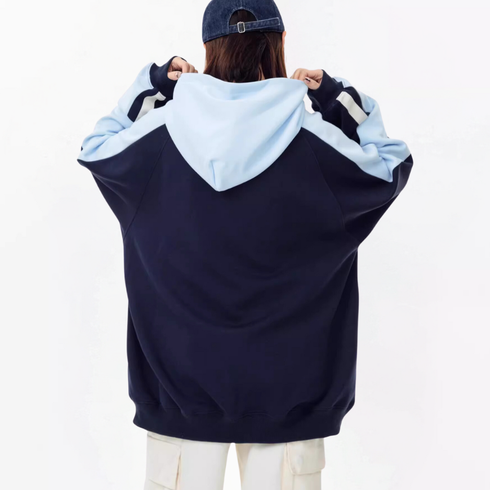 Sports Print Contrasting Colors Hoodie