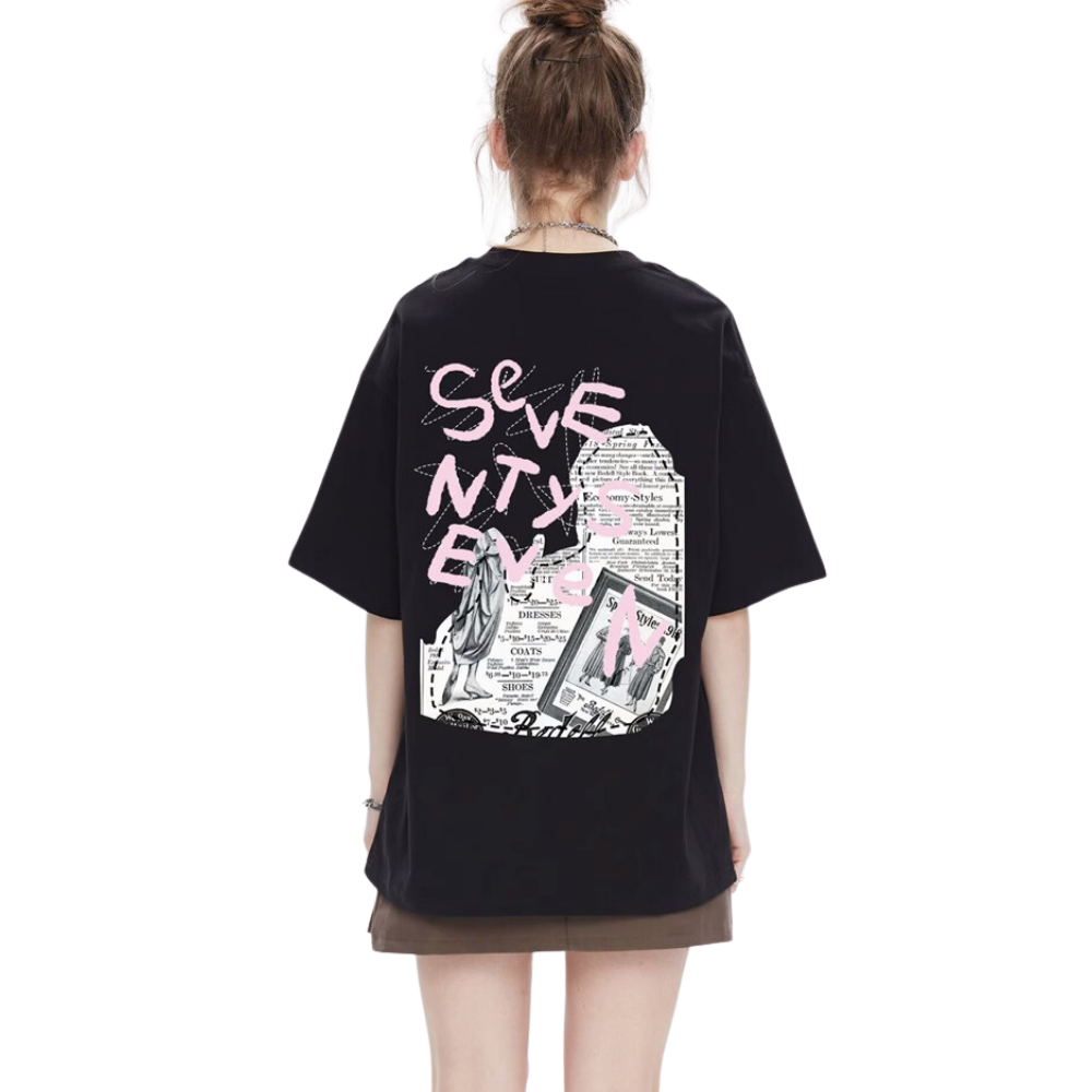Vintage Newspaper Print T-shirt