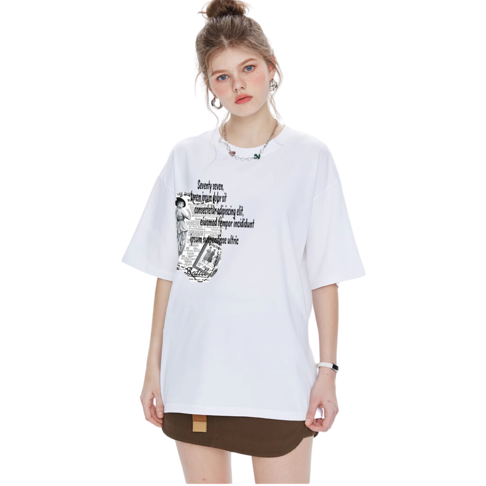 Vintage Newspaper Print T-shirt
