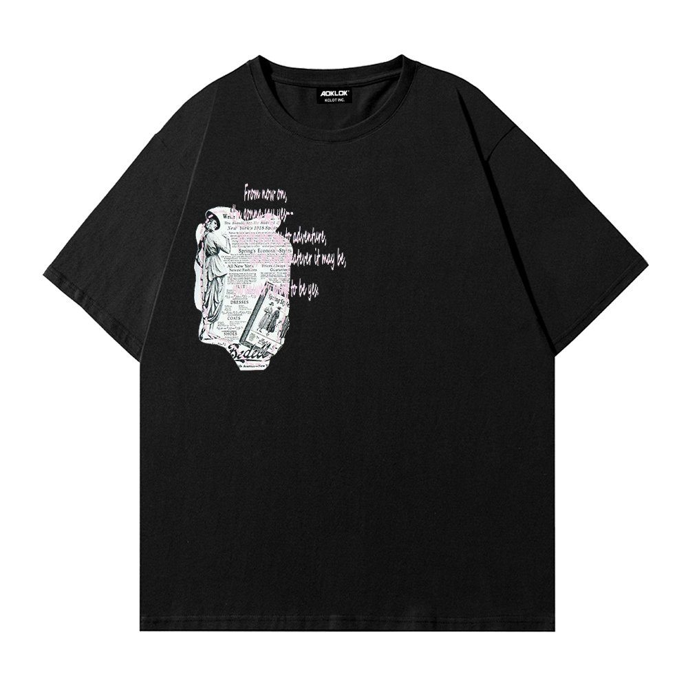 Vintage Newspaper Print T-shirt