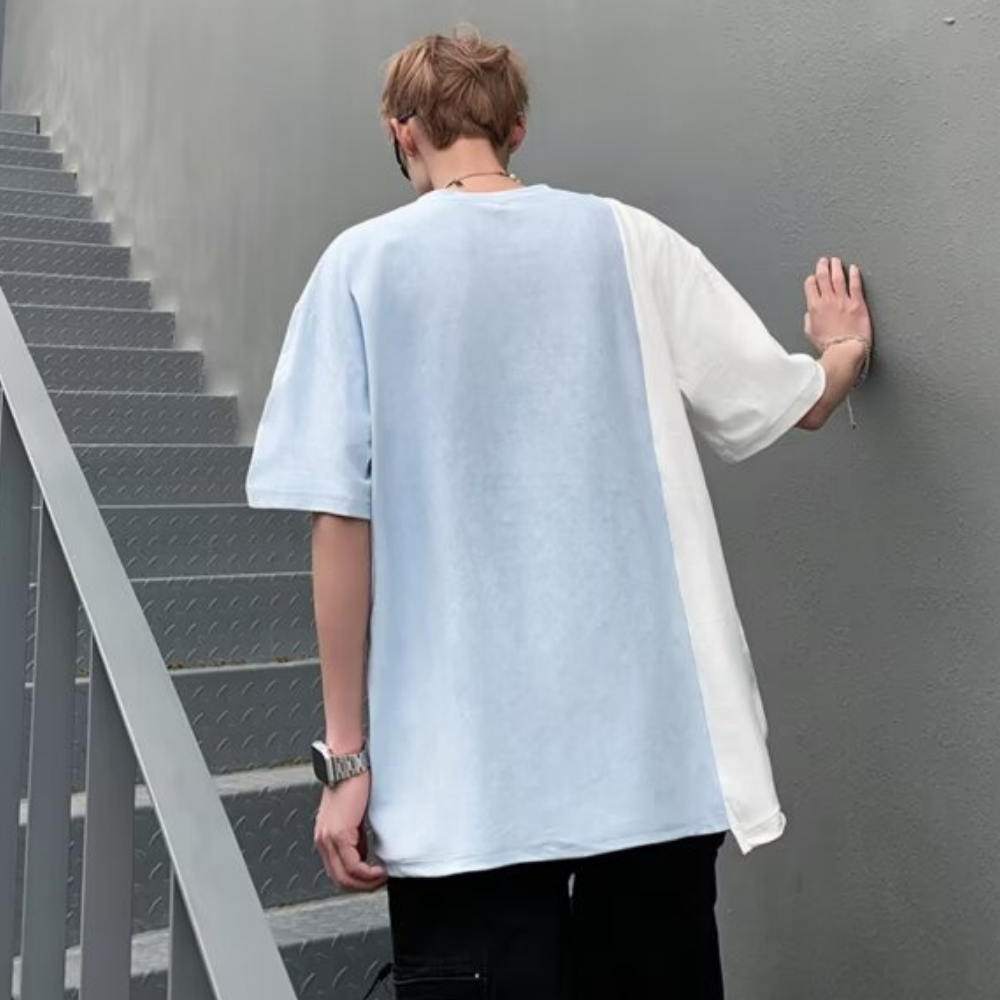 Pocket Drawstring Paneled T-shirt