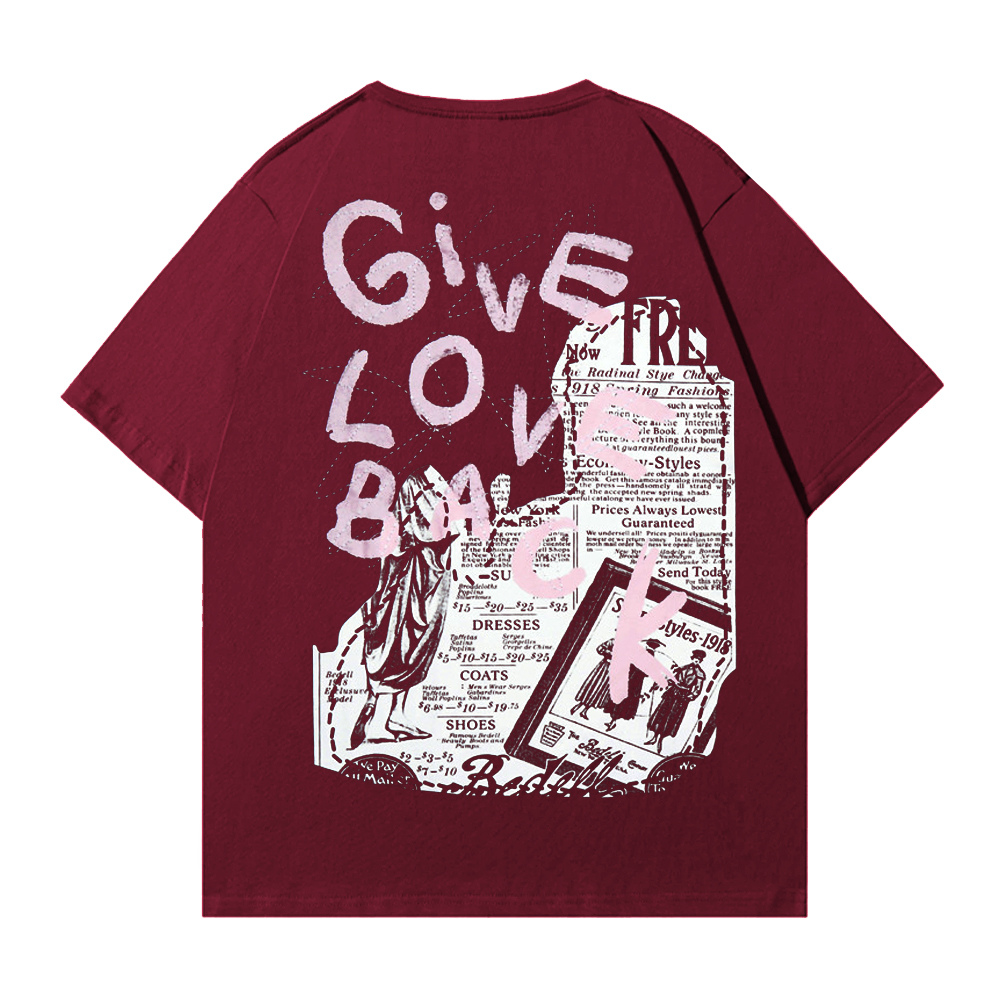 Vintage Newspaper Print T-shirt