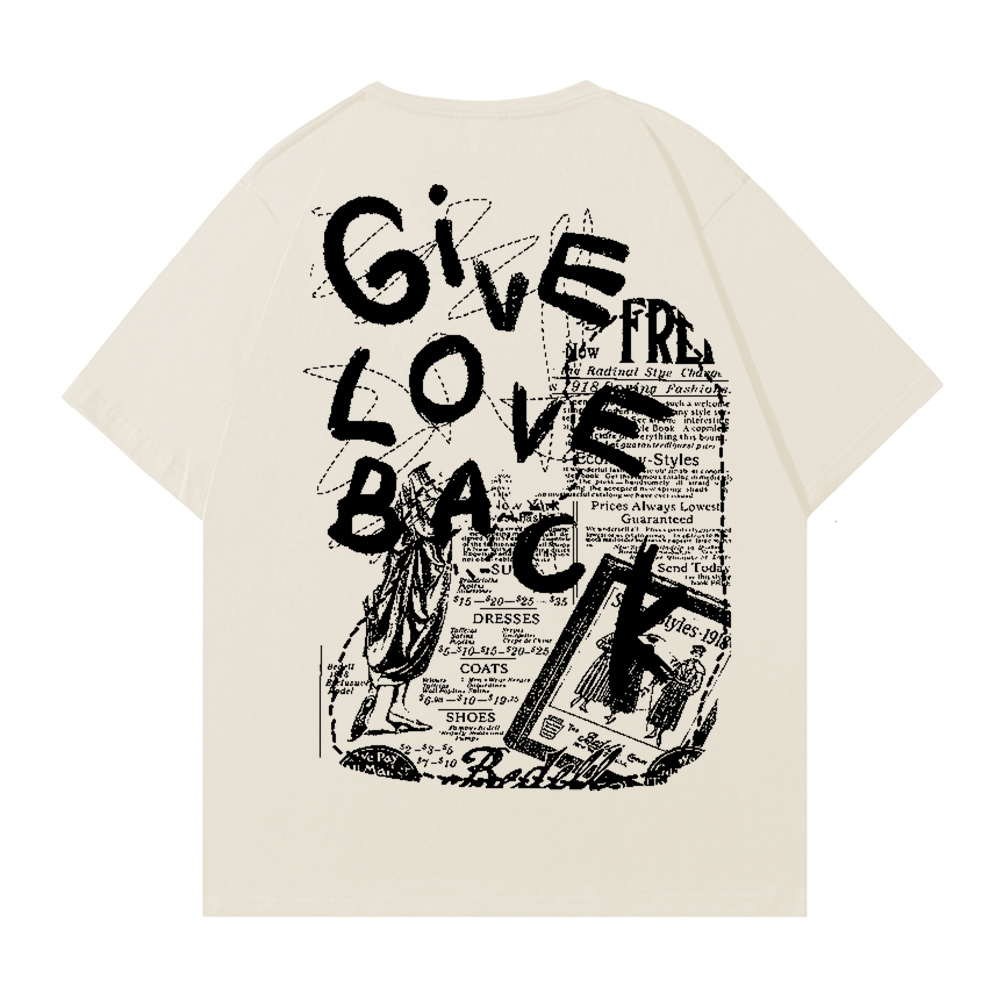 Vintage Newspaper Print T-shirt