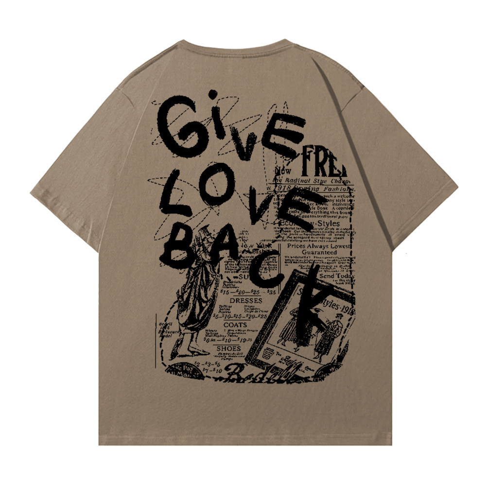 Vintage Newspaper Print T-shirt