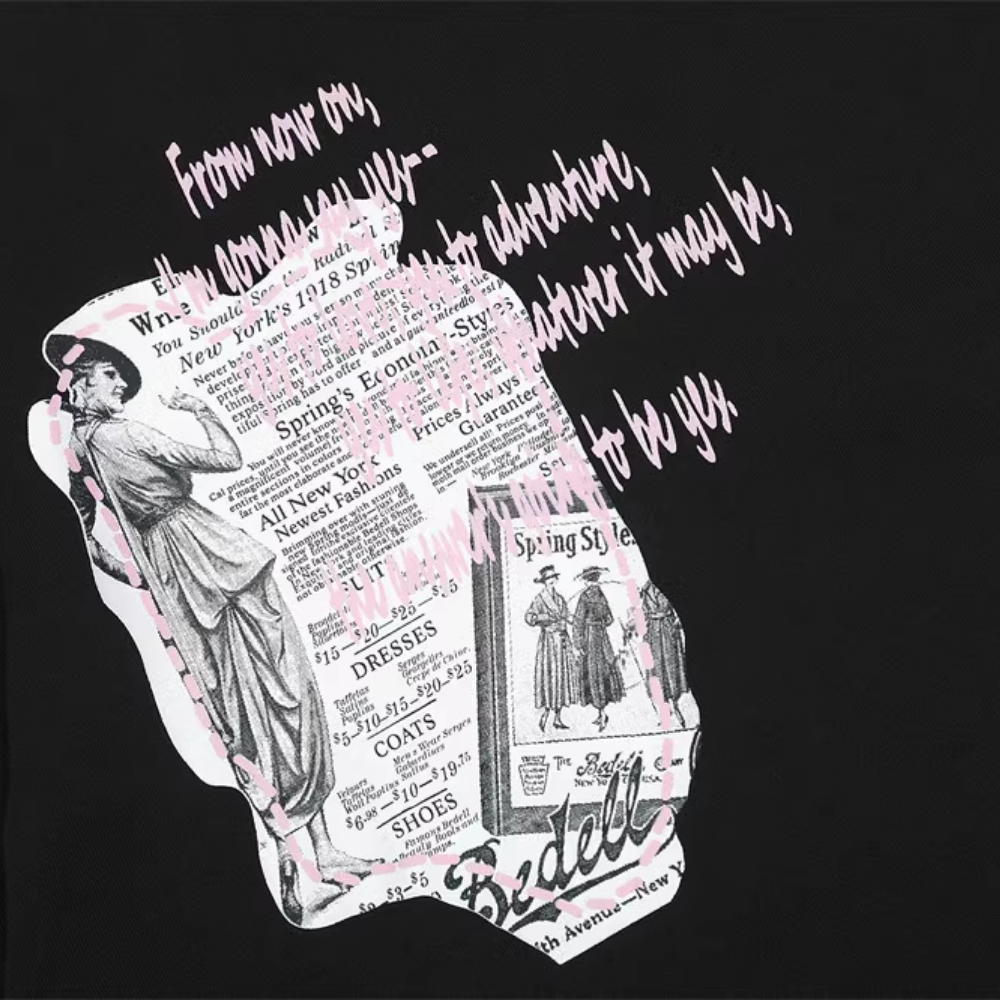 Vintage Newspaper Print T-shirt