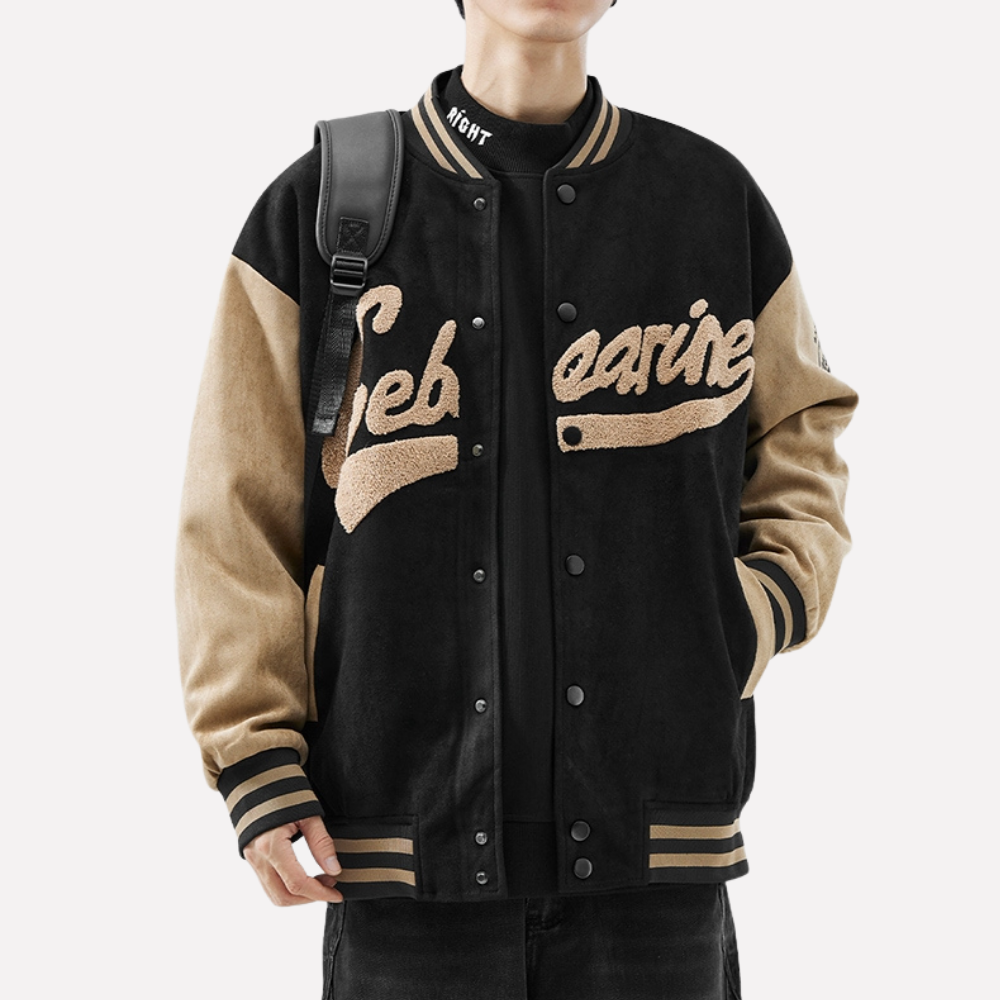 Embroidered Monogram Flocked Suede Jacket