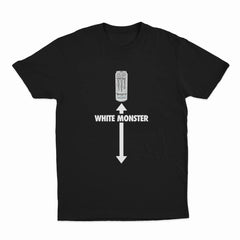 Unseen Echoes Built Different, Fueled by White Monster T-Shirt Details