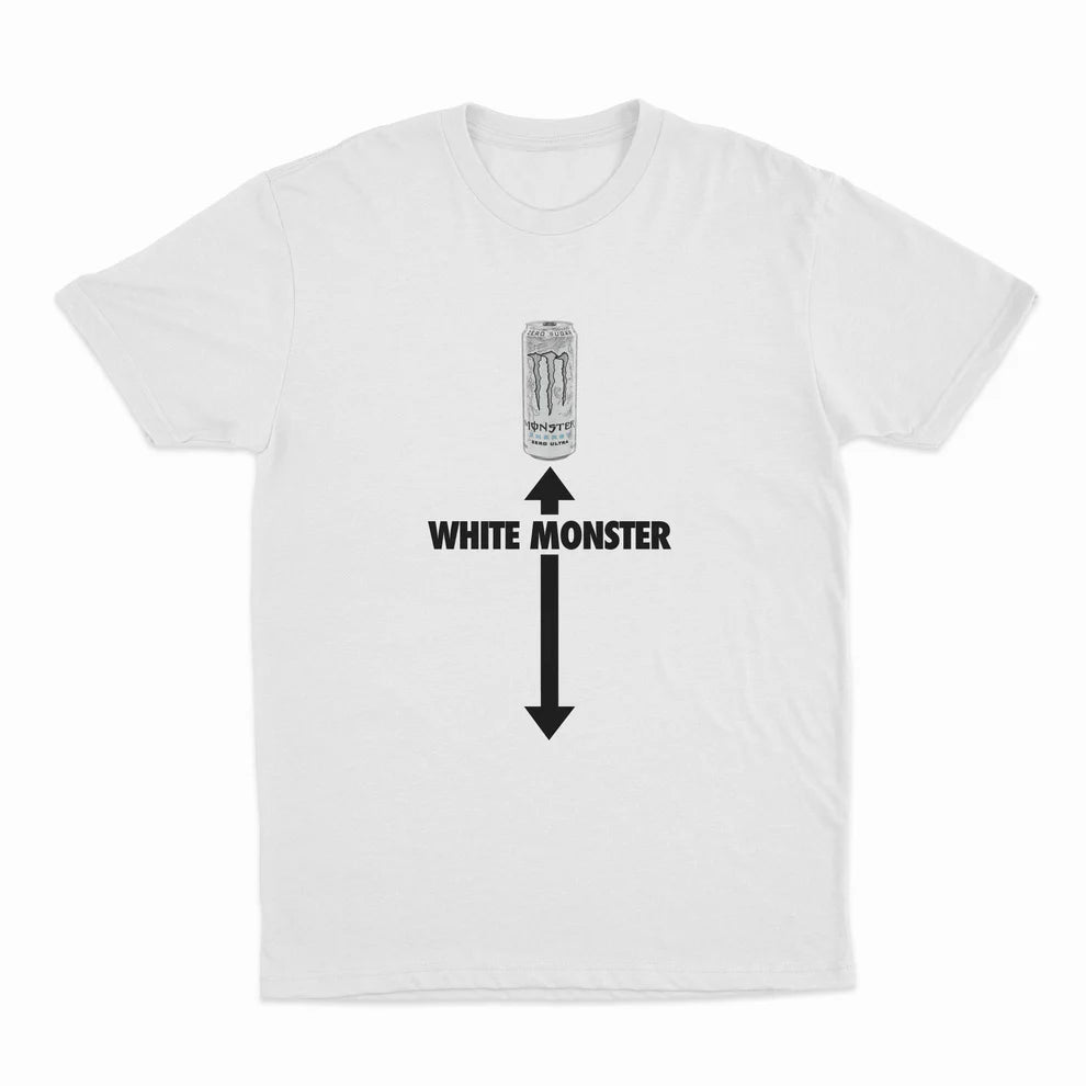 Unseen Echoes Built Different, Fueled by White Monster T-Shirt