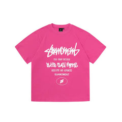 Street Philanthropist Scratch Graffiti Letter Print Short Sleeve Details