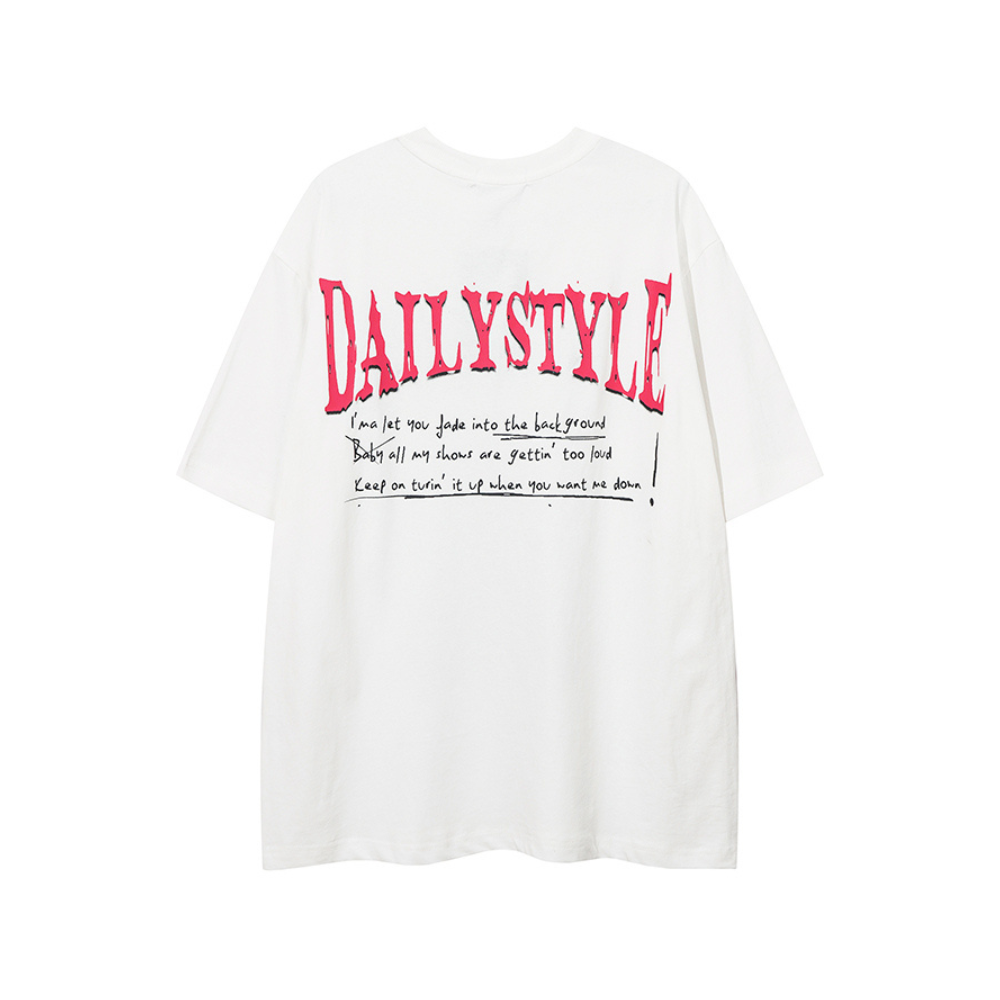 Vintage Street Art Portrait Cotton T-shirt