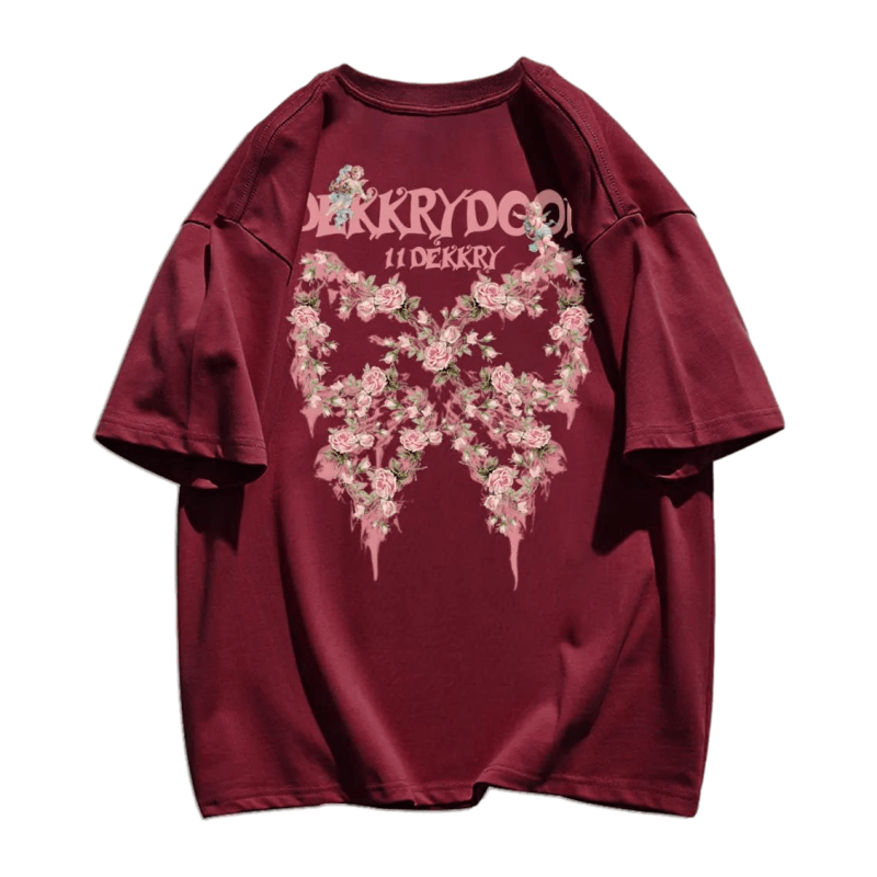 Urban Flower Butterfly Graphic T-Shirt