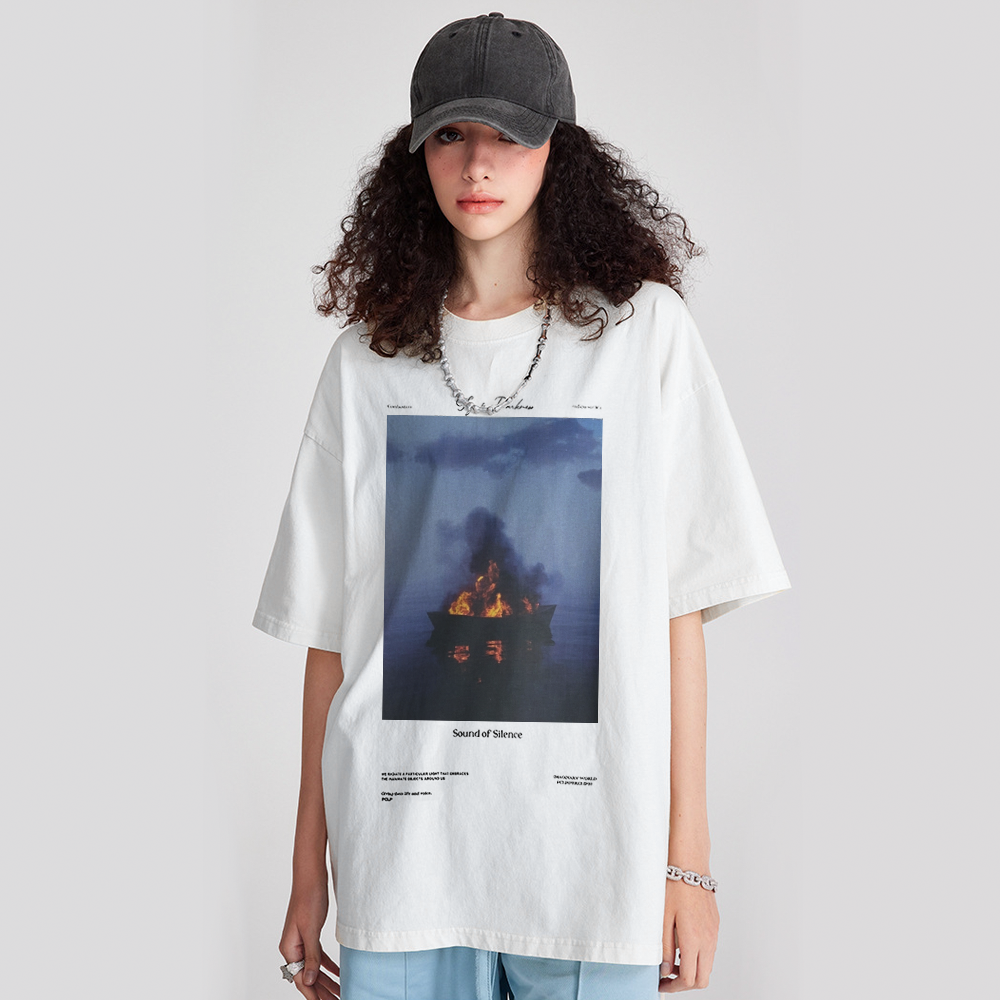 Pure Cotton 260G Flame Boat T-shirt