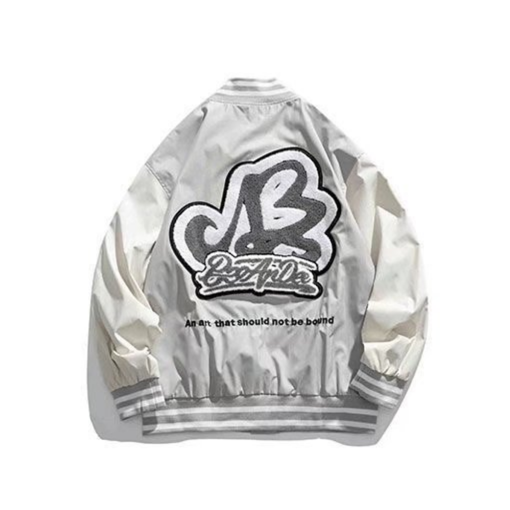 Vintage Letter Embroidery Jacquard Jacket