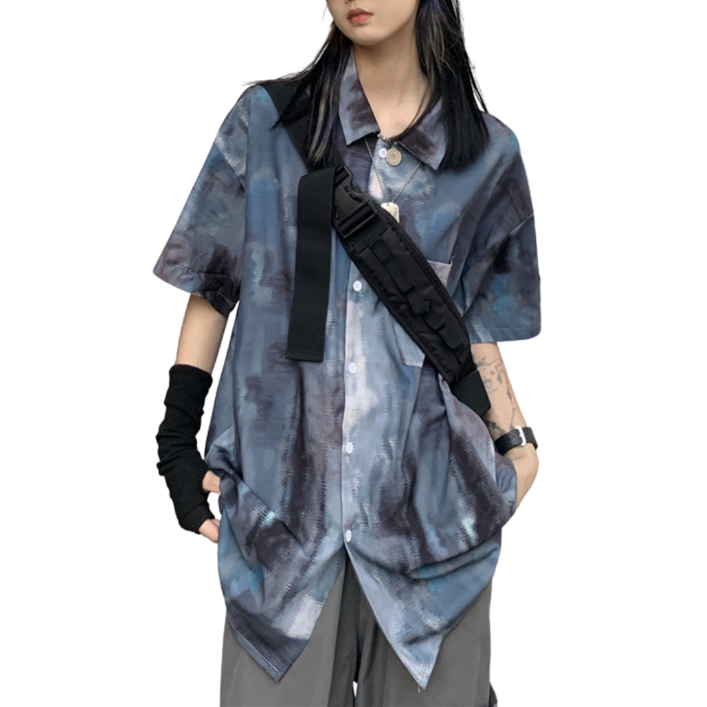 Hip Hop Oil Painting Print Short Sleeve Shirt