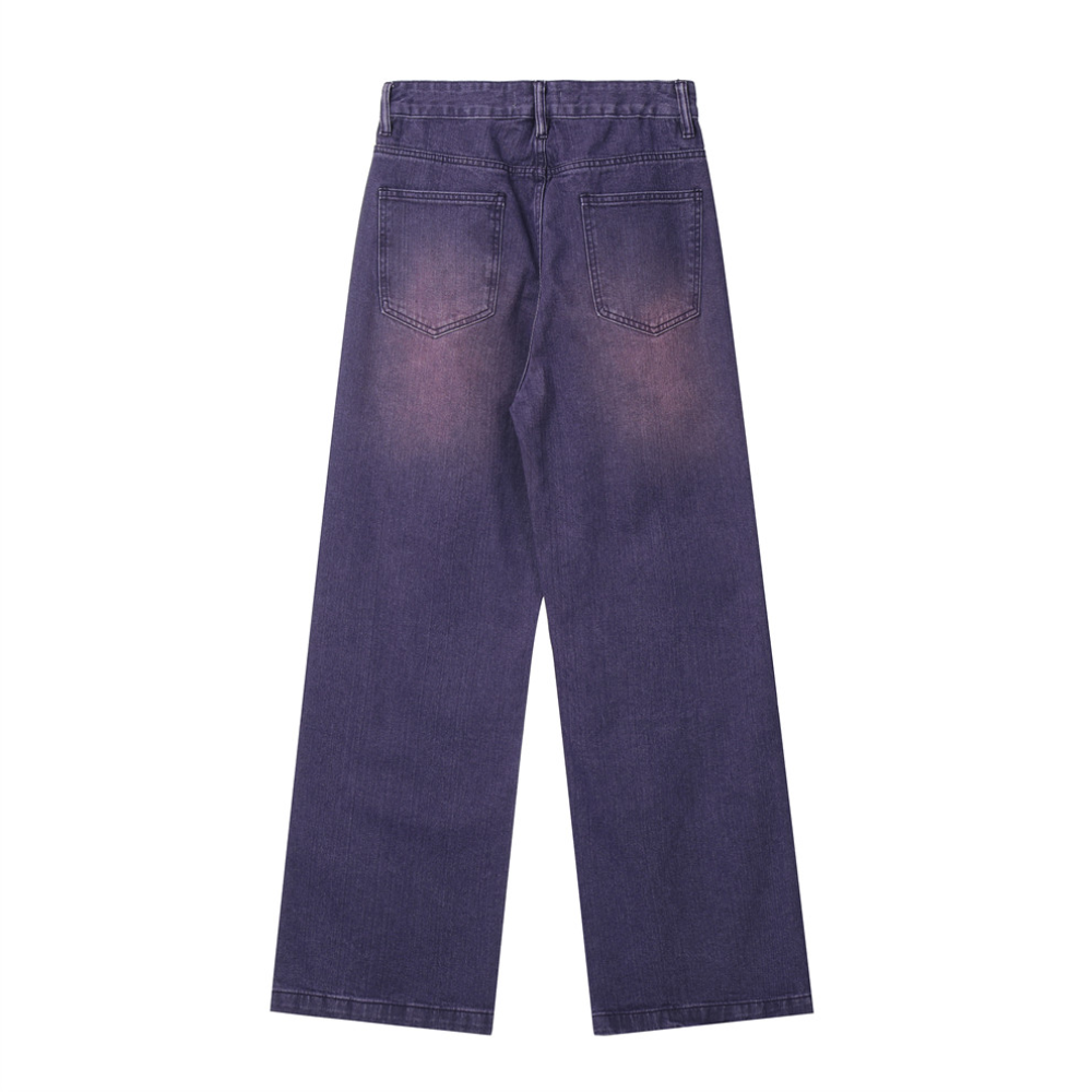DF |Fading Straight Leg Purple Jeans