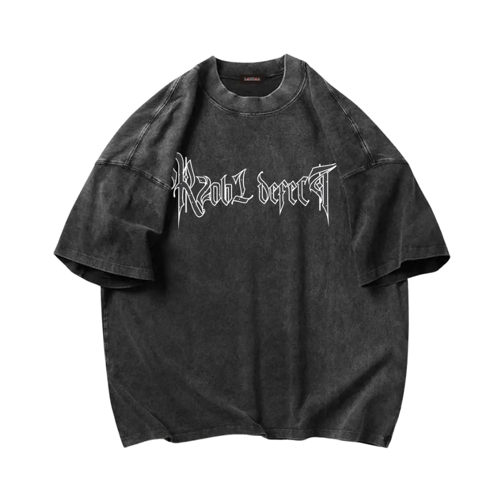 Loose Cross Print Distressed T-shirt