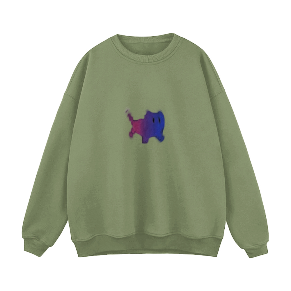 Colorblock Kitten Print Sweatshirt