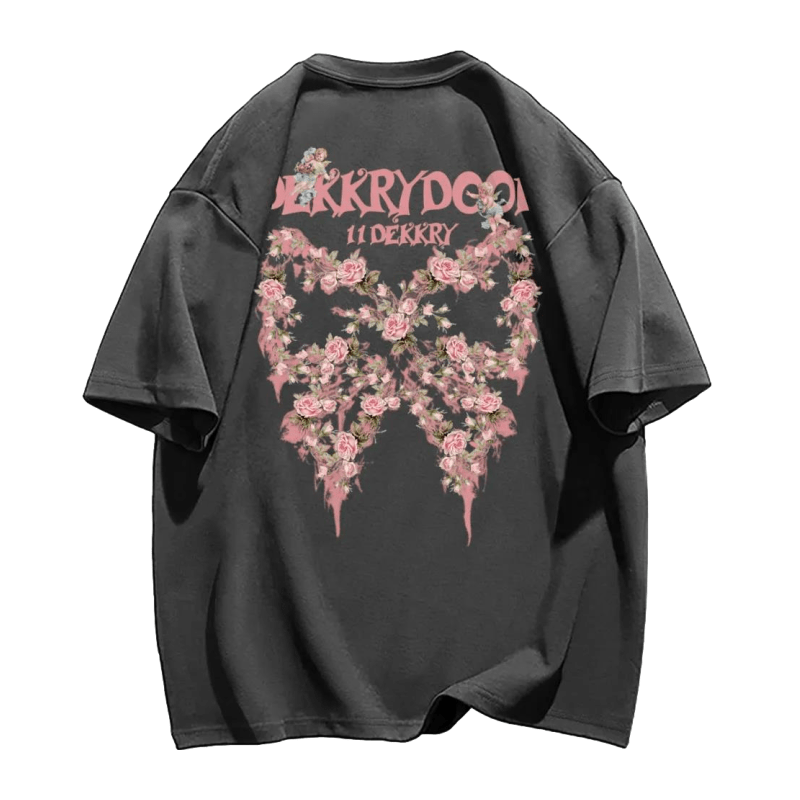 Urban Flower Butterfly Graphic T-Shirt