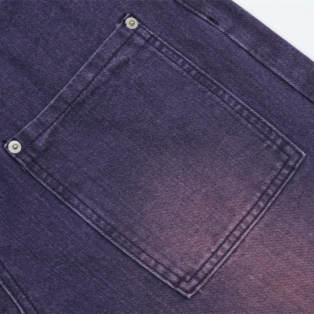 DF |Fading Straight Leg Purple Jeans