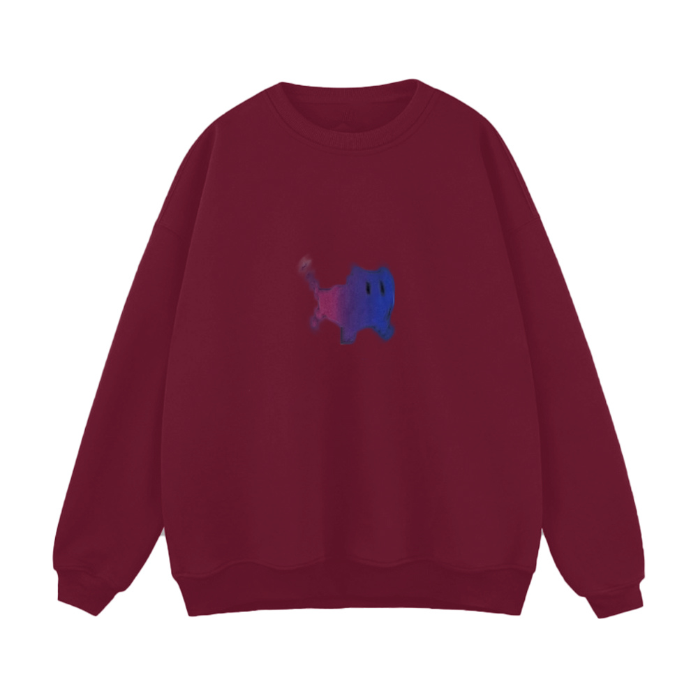 Colorblock Kitten Print Sweatshirt
