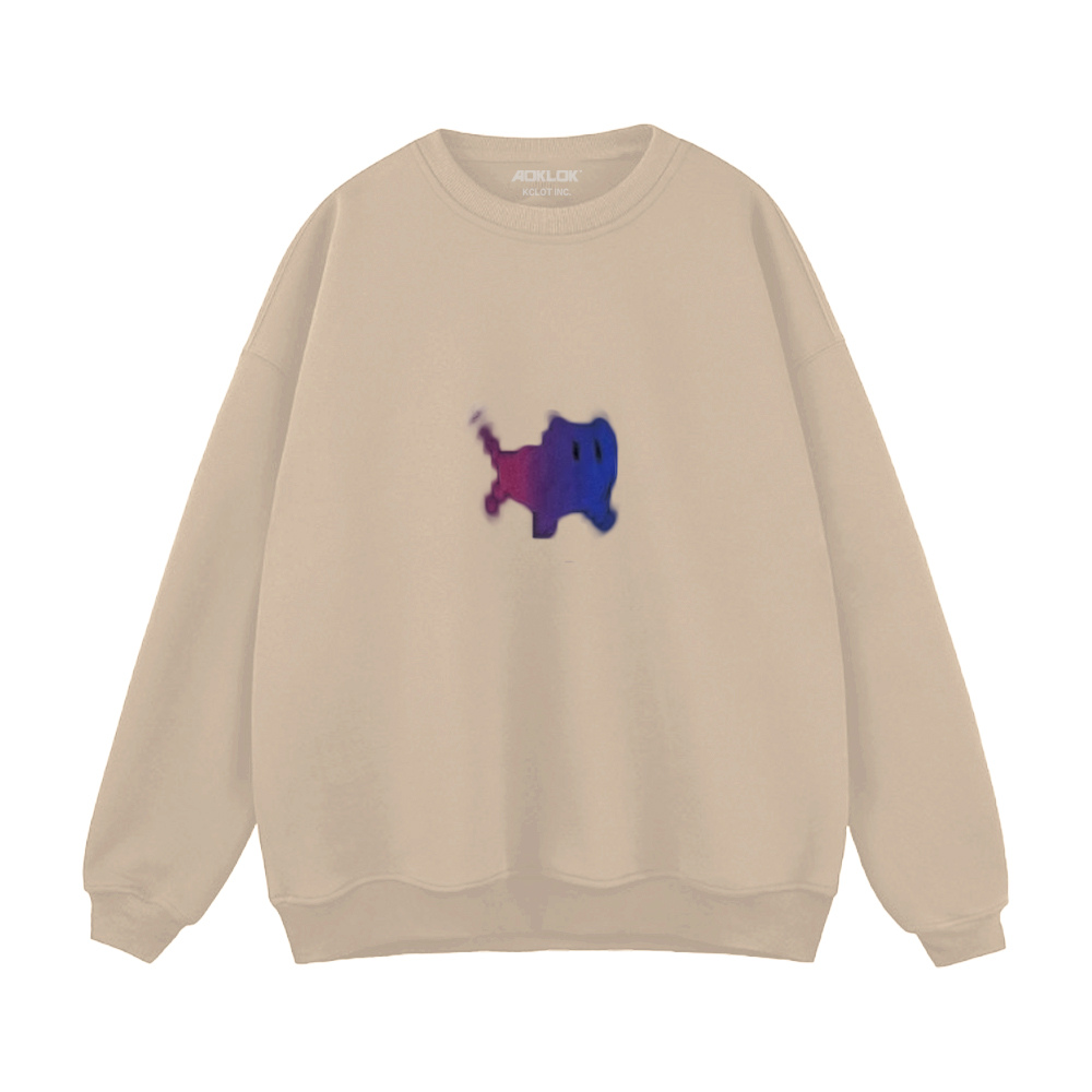 Colorblock Kitten Print Sweatshirt
