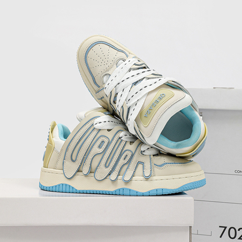 Vintage Letter Patchwork Versatile Couple Casual Sneakers