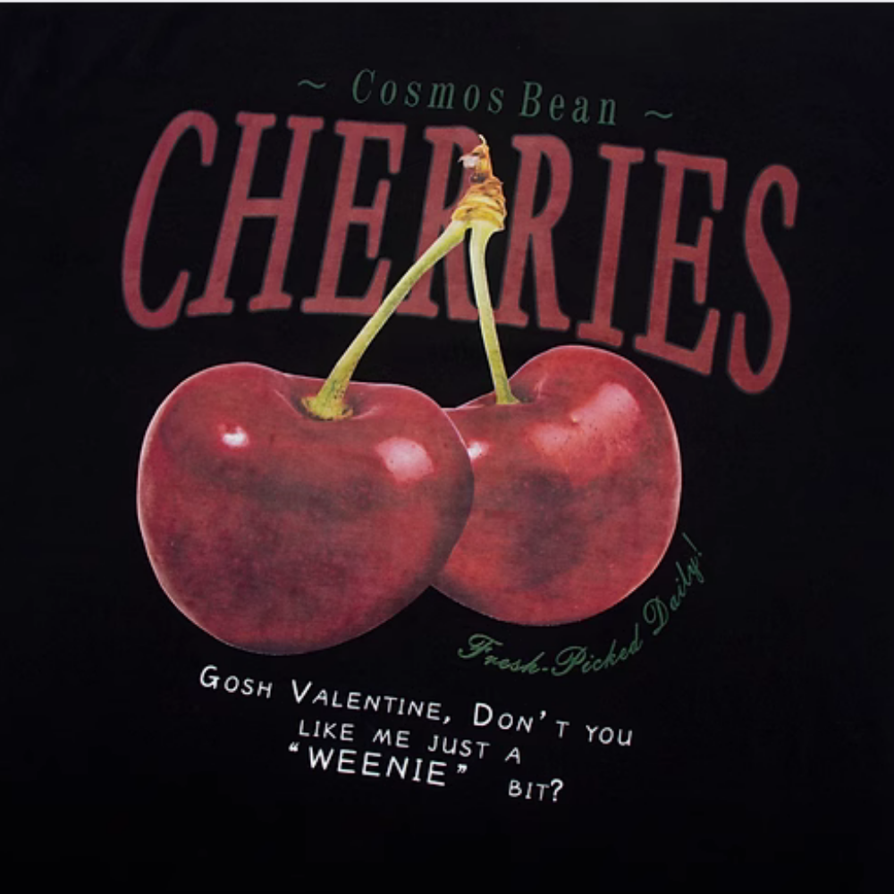 American Cherry Print Cotton T-shirt