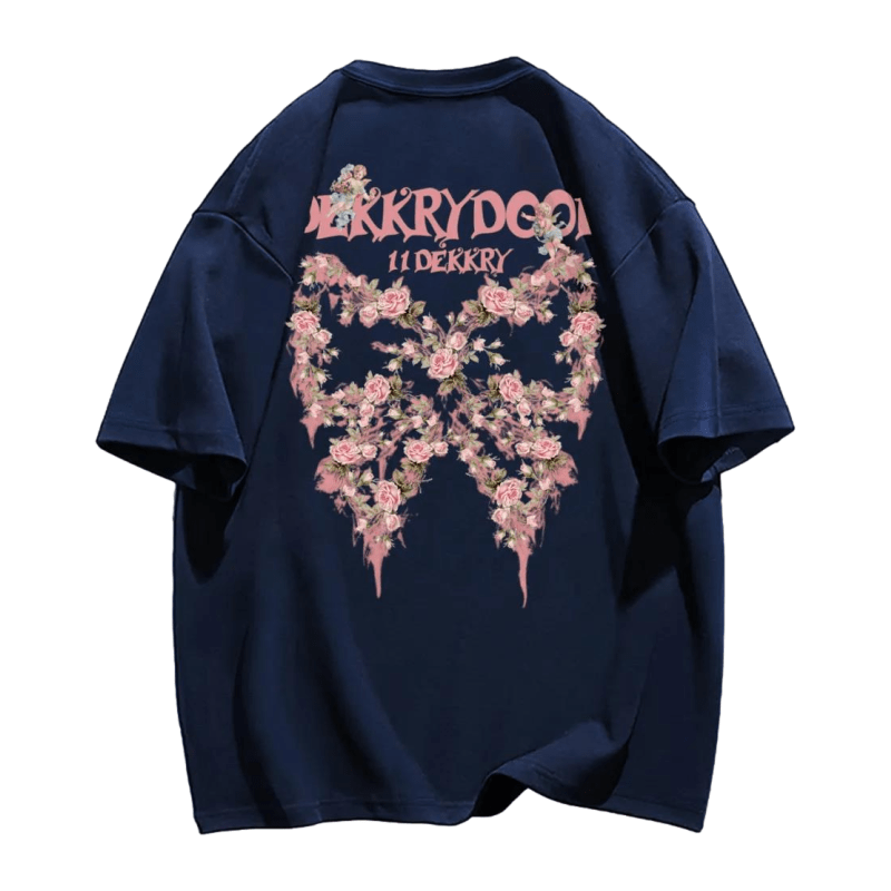 Urban Flower Butterfly Graphic T-Shirt