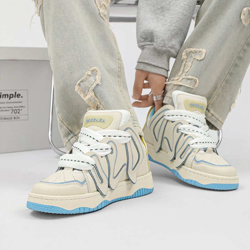Vintage Letter Patchwork Versatile Couple Casual Sneakers