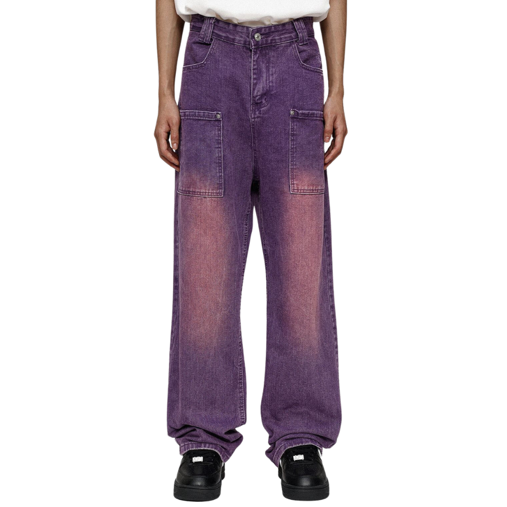 DF |Fading Straight Leg Purple Jeans