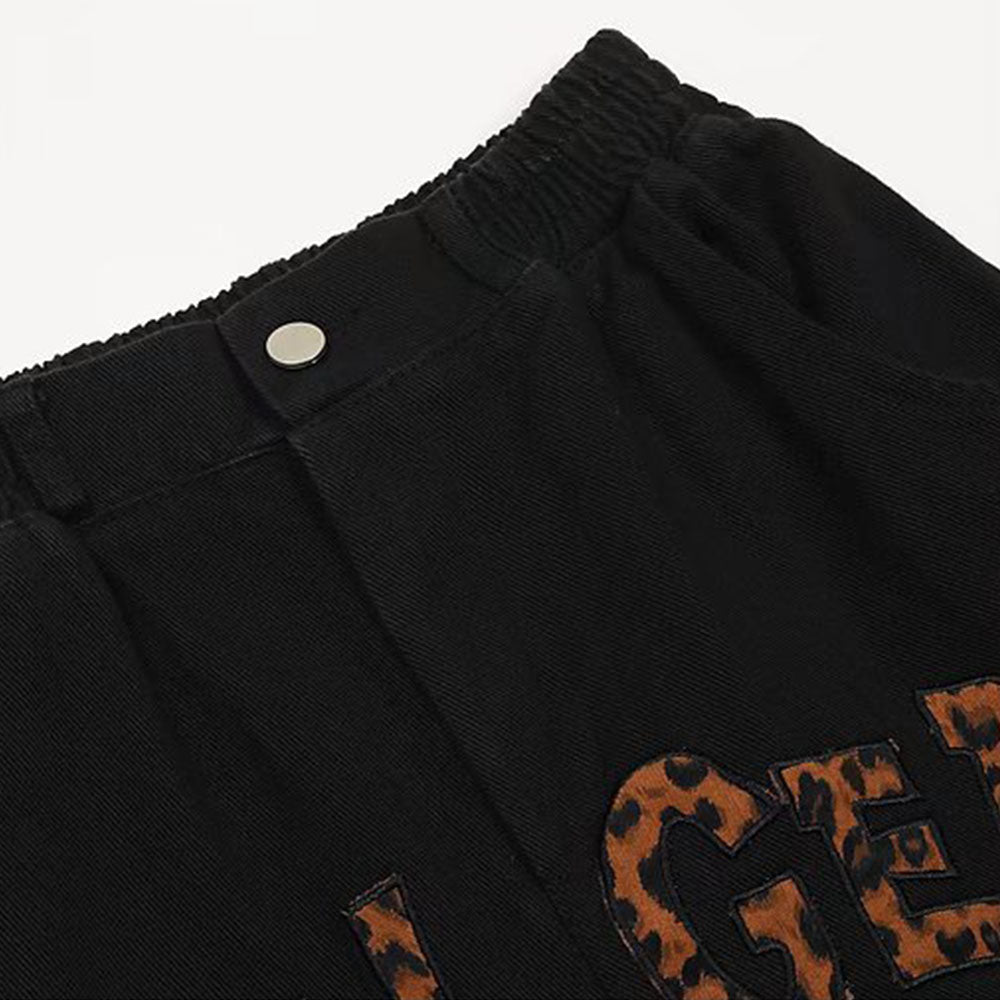 Urban Star Letter Embroidery Straight Leg Jeans