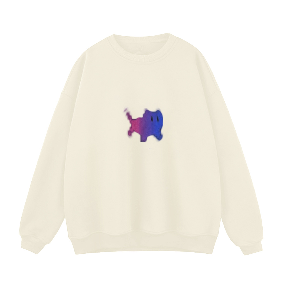 Colorblock Kitten Print Sweatshirt