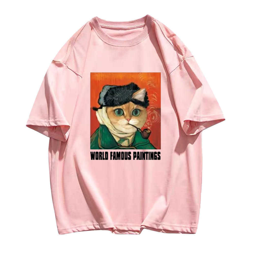 World Famous Painting Pipe Cat T-shirt