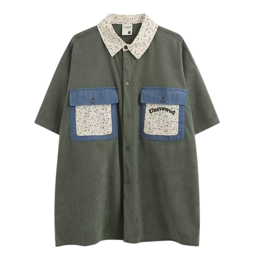 Japanese Patchwork Pocket Floral Collar