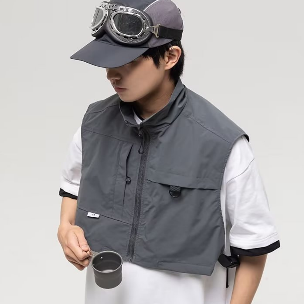 Daily Shorts Stand Collar Vest