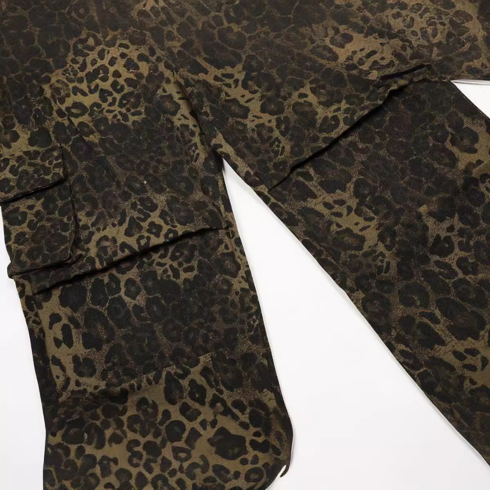 High Street Leopard Cargo Pants