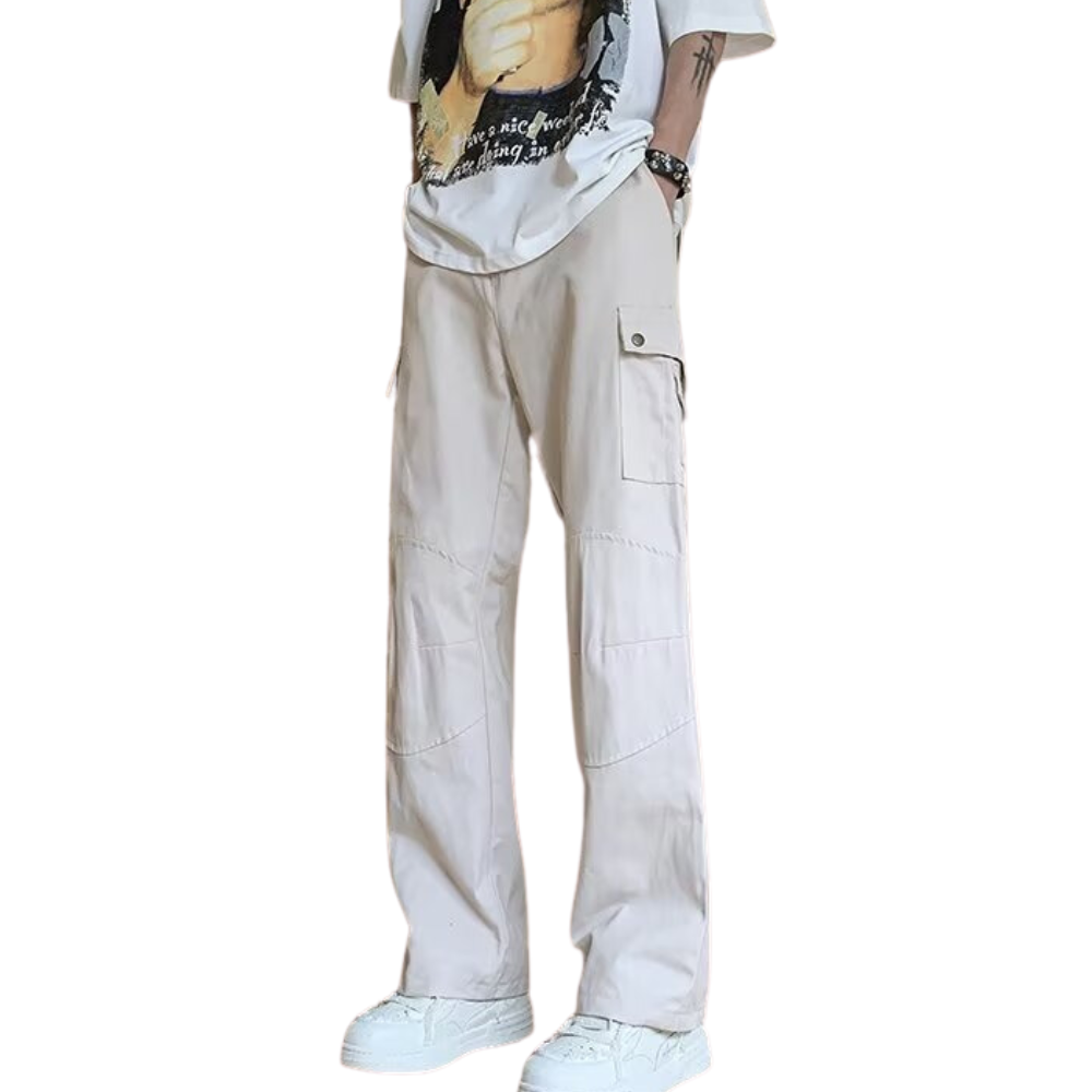 Trendy Straight White Cargo Pants