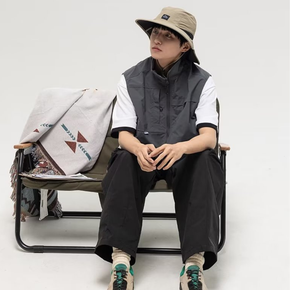 Daily Shorts Stand Collar Vest
