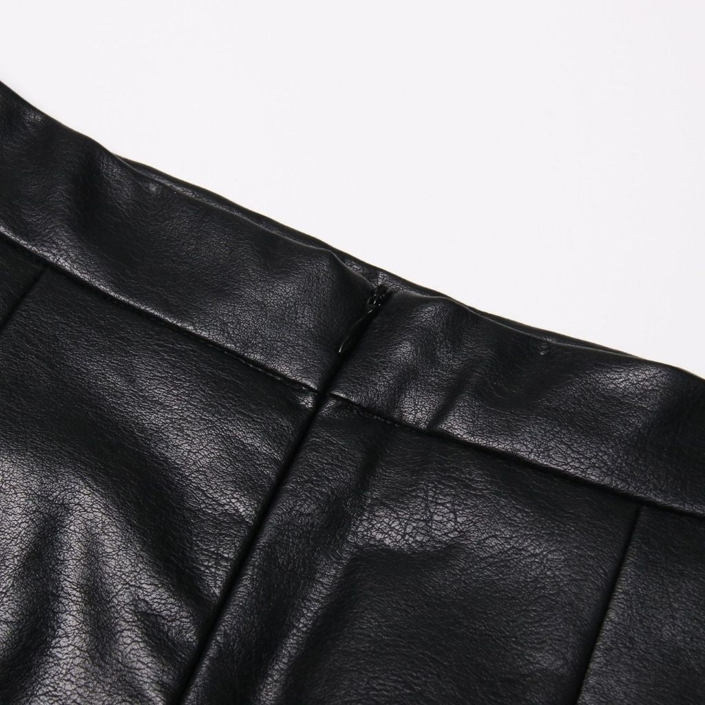 Women's Elegant PU Patchwork Maxi Skirt