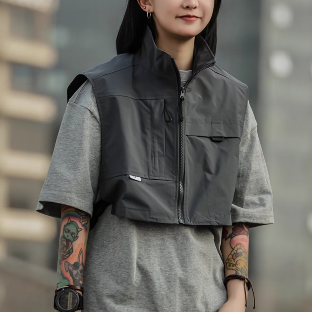 Daily Shorts Stand Collar Vest